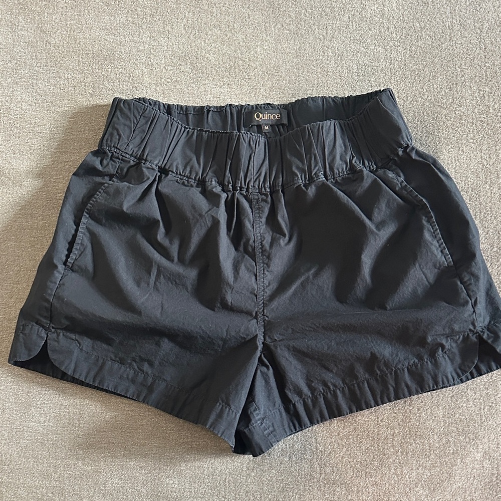 Quince High Waist Black Shorts